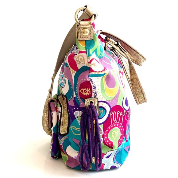 Limited Edition Coach Poppy Pop C Large Spotlight Sequins gems glitter metallic - Picture 6 of 16